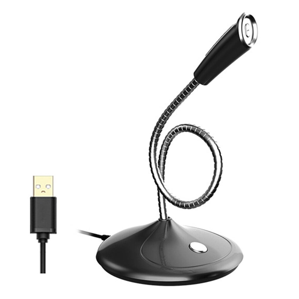 Ruiboury Microphone Filaire Ordinateur Omnidirectionnel Micro à Réduction de Bruit Microphone à Condensateur, USB, Noir