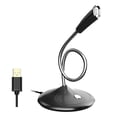 thumbnail image 1 of Ruiboury Microphone Filaire Ordinateur Omnidirectionnel Micro à Réduction de Bruit Microphone à Condensateur, USB, Noir, 1 of 8