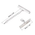 thumbnail image 2 of Unique Bargains 10Set Ribbon Crimp Clamp Ends Lobster Claw Clasps & Chain 35mm Silver Tone for DIY, 2 of 7