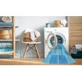 thumbnail image 2 of Ahgly Company Tapis d'Intérieur Lavable à la Machine, Carré, Transitionnel, Bleu Ciel Profond, Tapis de Zone, 7 Pieds Carré, 2 of 7
