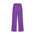 thumbnail image 4 of Women Comfortable High Waisted Wide Leg Pants Drawstring Elastic Trousers Comfy Straight Leg Long Pants With Pockets, 4 of 5