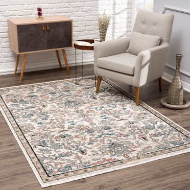 LaDole Rugs Tapis Traditionnel Persan Oriental à Motif Cachemire Ivoire Gris Sarcelle Turquoise Rouge Orange Tapis Salon Chambre Carpet Tapis 3x5 3x10 4x6 5x8 6x9 8x10 9x12
