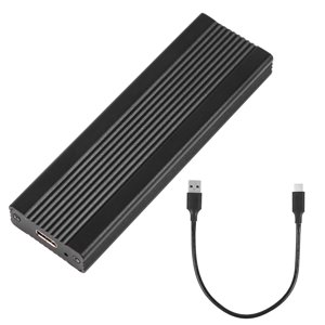AMERTEER M2 SSD Disk Case Enclosure Hard Drive Box (B-key NGFF -5Gbps+C-A Black)
