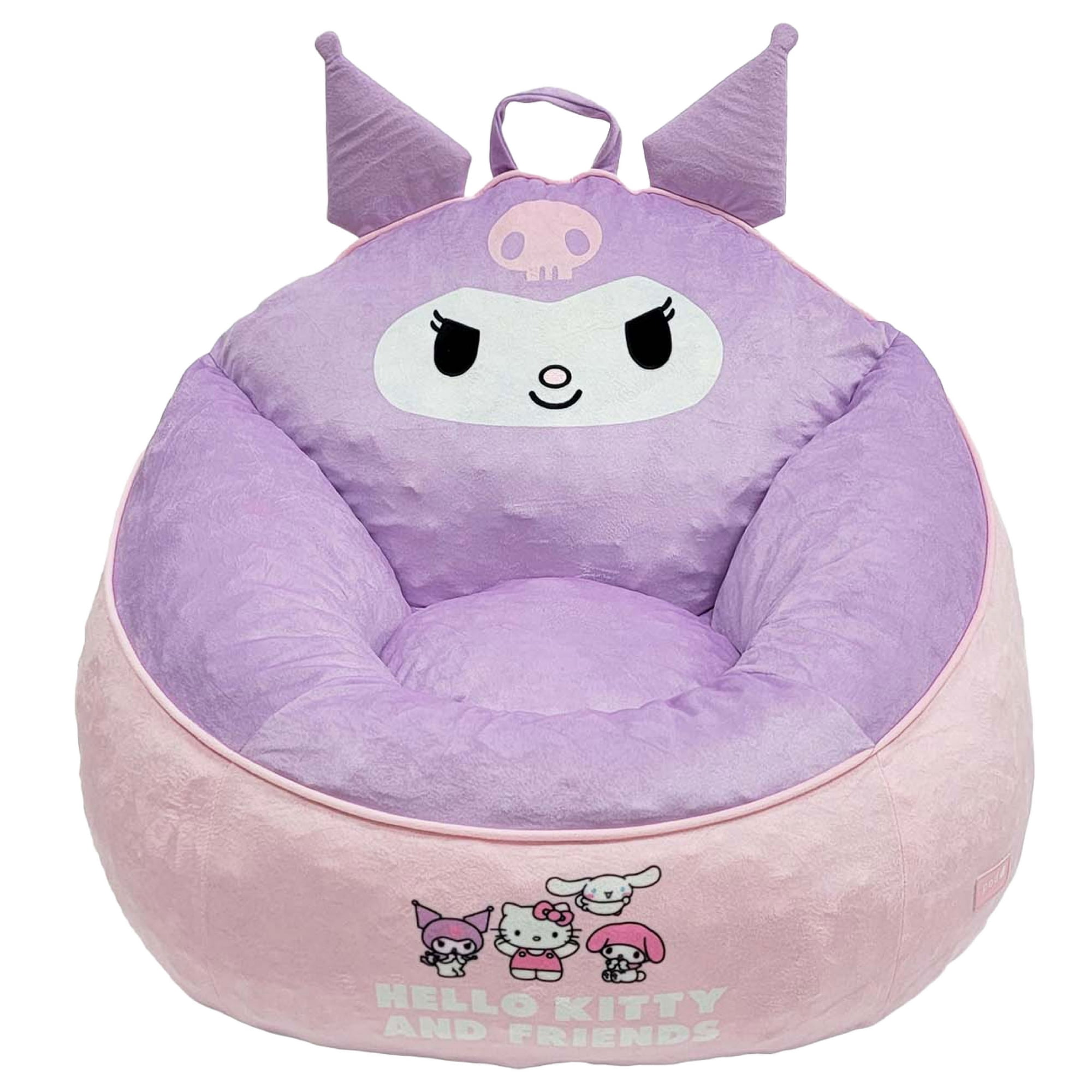 Fauteuil pouf en mousse compressée Kuromi pour enfants, violet