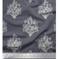 thumbnail image 1 of Soimoi Tissu Poly Georgette Feuilles, Floral & Cachemire Imprimé Bloc au Mètre 42 Pouces de Large, 1 of 3