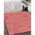 thumbnail image 3 of Ahgly Company Tapis Rond Lavable en Machine Intérieur Rouge Rubis, 6 Pieds Rond, 3 of 7