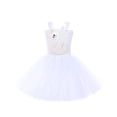 thumbnail image 4 of LUOGENLI Robe Tutu pour Tout-Petites Filles, Bretelles, Justaucorps de Ballet en Tulle Brillant pour Danse, Robe pour Filles Tendance d'Été, Midi, Blanc, 2-3 Ans, 4 of 7