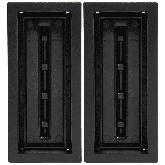 Fittes Framed Floor Vent [Lite], Minimalist ABS Plastic HVAC Air Return Register Cover, Customizable Modern Airflow Solution for Home Floor, Easy 15-Min DIY Install – 4"x10" – Matte Black – 2 Pack