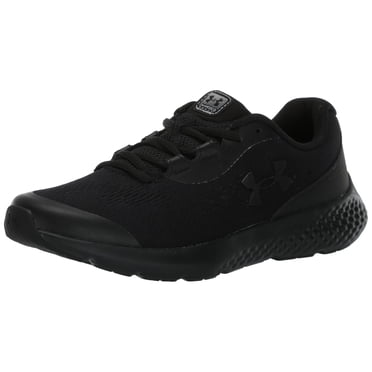 Under Armour Boys' Grade School Charged Rogue 4, (002) Black/Black/Black, 4.5, US