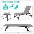 thumbnail image 2 of Yoleny Chaise Longue de Patio de 26 Pouces de Large avec Roues, Ensemble de 2 Chaises Longues de Piscine avec Dossier Réglable, Chaises Longues d'Extérieur en Textilène Imperméable avec Table d'Appoint pour Patio, Bord de Piscine, Terrasse, Gris, 2 of 7