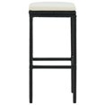 thumbnail image 3 of vidaXL Bar Stools with Cushions 4 pcs Black Poly Rattan, 3 of 5