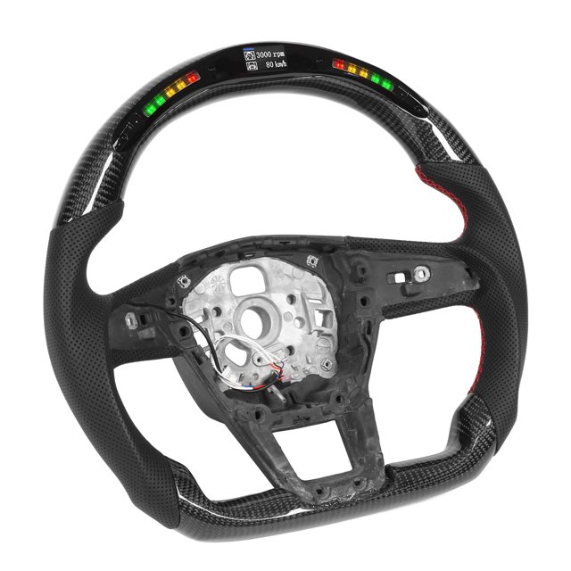 Flat Bottom Steering Wheel, Antixidation Car Steering Wheel Nappa Perforated Leather For Automotive