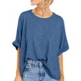 thumbnail image 1 of ORUYROP T-Shirt Surdimensionné pour Femmes Été Décontracté à Manches Courtes Tee Ample Hauts, 1 of 5