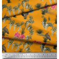 thumbnail image 2 of Soimoi Poly Georgette Fabric Leaves,Floral & Peacock Bird Print Fabric by The Yard 52 Inch Wide, 2 of 2