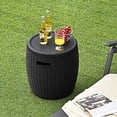 thumbnail image 3 of Costway 9.5 Gallon 4-in-1 Patio Rattan Cool Bar Cocktail Table Side Table Black, 3 of 9