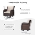 thumbnail image 4 of 360° Swivel Rocking Patio Chair Set, 3-Piece All-Weather Wicker Glider Chairs with 4" Thick Cushions & Coffee Table – Outdoor Furniture for Porch, Balcony, Deck – Blue / Apricot / Red, 4 of 8