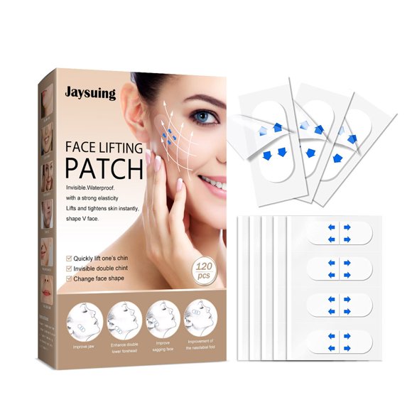 60 Pcs/boîte Ruban Invisible en Forme de V Imperméable Ruban Adhésif pour Visage en V Respirant Patch de Lifting du Visage Autocollant pour Resserrer le Menton