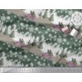 thumbnail image 2 of Soimoi Green Silk Fabric Car & Pine Tree Nature Print Fabric by Yard 42 Inch Wide, 2 of 5
