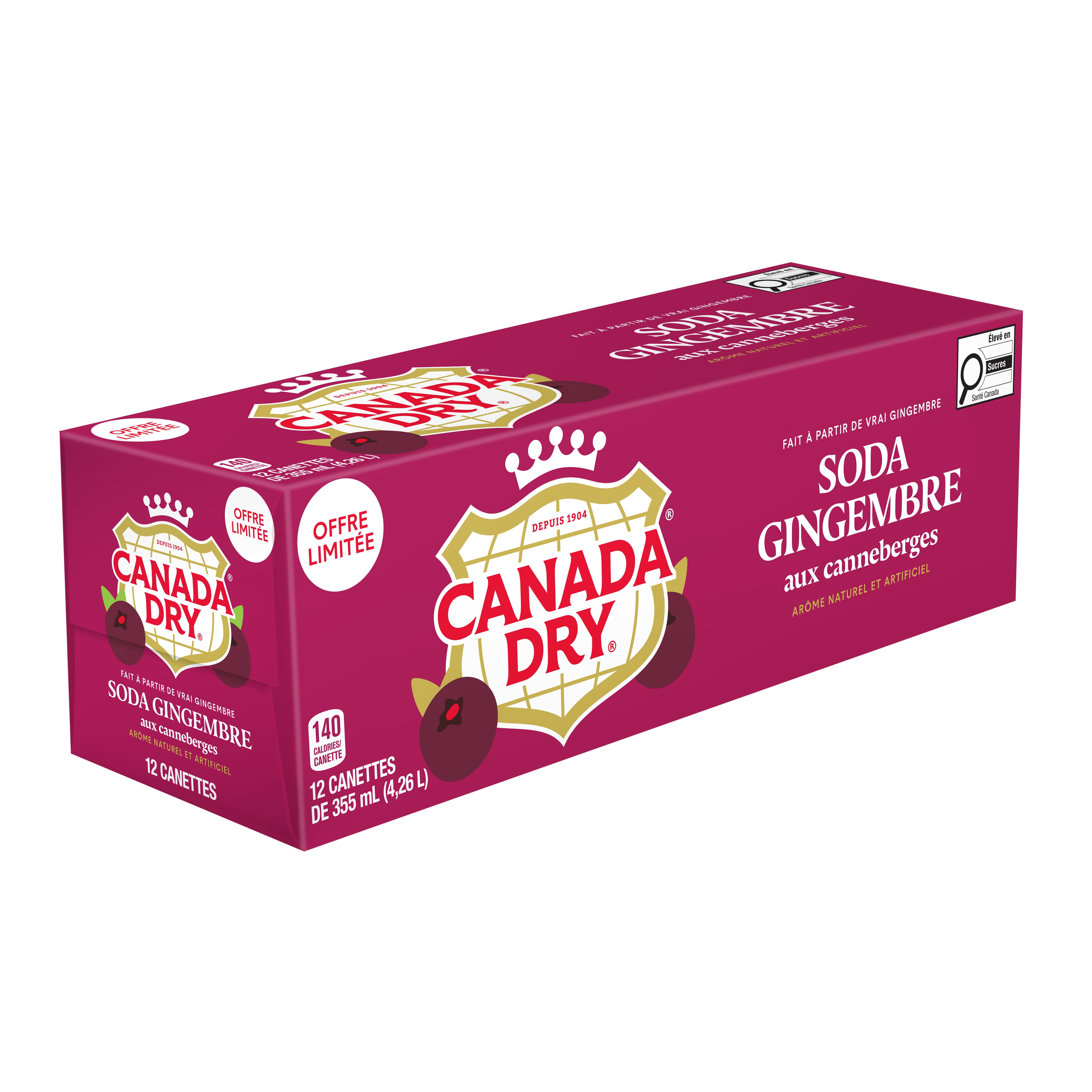 Canada Dry Ginger Ale à la Canneberge 12X355ML
