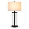thumbnail image 4 of Henn&Hart 15" Blackened Bronze Metal/Glass/Fabric Table Lamp, 4 of 4