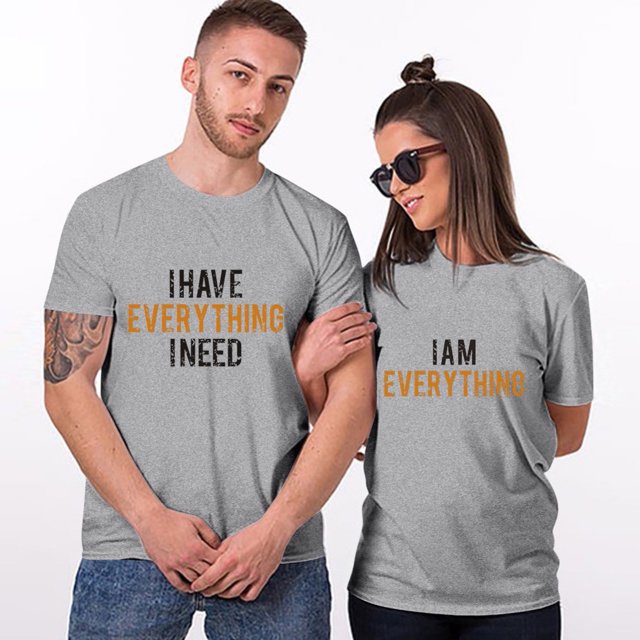 Meichang T-Shirts de Couple pour la Saint-Valentin pour Hommes Femmes T-Shirts à Imprimé Cœur d'Amour Doux T-Shirts Décontractés à Col Rond Hauts à Manches Courtes Coupe Ample T-Shirts de Fête Saint-Valentin