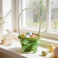 thumbnail image 4 of Easter Mini Decorative Hand-helds Flower Basket Woven Circular Flower Basket Simulation Flower Plants Micros Landscapes Woven Storage Basket, 4 of 6