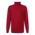 thumbnail image 1 of RUNQHUI Enfants Garçons Filles Hiver Chaud Côtelé Col Roulé Manches Longues Chandail Tricoté Chandail Hauts Blouse Rouge 110, 1 of 7