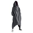 thumbnail image 1 of Men‘s Personality Dark Style Full Body Zipper Long Hooded Sweater Jacket, 1 of 6