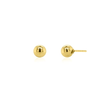 Mercie Boucles d'Oreilles Clous Boule 6 mm en Argent Sterling Vermeil Or, Classic Bijoux de Tous les Jours pour Femmes