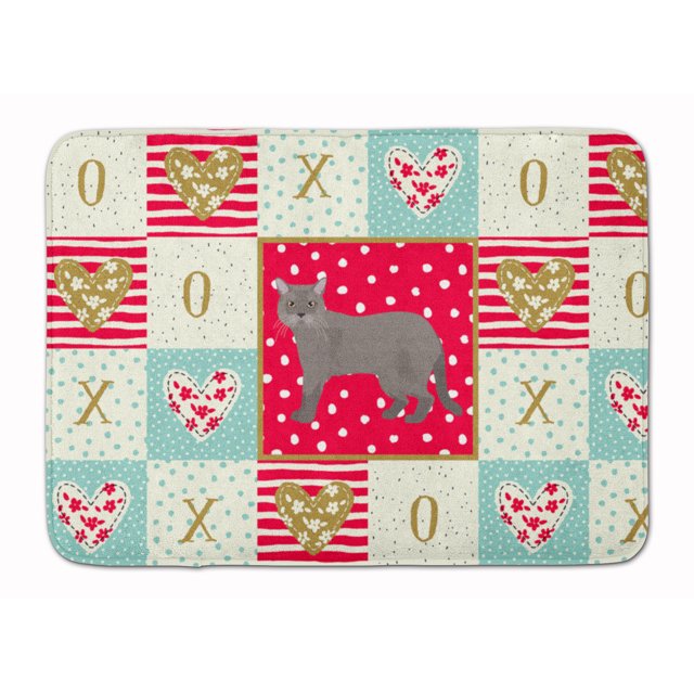 European Burmese Cat Love Bath Mat Machine Washable Anti-fatigue Memory Foam Ki