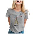 thumbnail image 1 of TINZ T-Shirt pour Femme Été Haut à Manches Courtes Col Rond Haut à Motif Haut Décontracté Chandails de Football pour Dames Chandails d'Été pour Femmes T-Shirt à Manches Courtes, 1 of 4