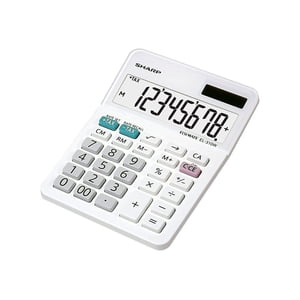 Sharp Elsi Mate EL-310WB - Calculateur de bureau - 8 chiffres - panneau solaire, batterie - blanc
