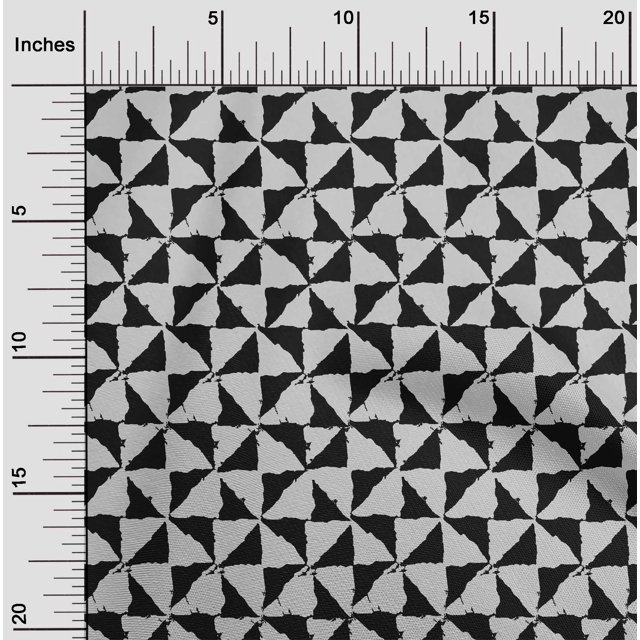 oneOone Cotton Poplin Fabric Geometric Block Printed Craft Fabric BTY 56 Inch Wide