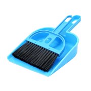 Small Portable Mini Dustpan and Brush Set,Small Hand Broom and Brush Combo Dust Pan,5.16X7.40 inch Compact Dust Pan and Hand Broom for Home Cleaning Drawers Desktop Sofas and Outdoor,Blue