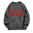thumbnail image 3 of Qertyioot Chandail Cœur d'Amour Saint-Valentin, s Imprimé Mode Femme Manches Longues Col Rond Imprimé Blouse Ample Hauts, 3 of 3