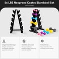 thumbnail image 4 of BalanceFrom 56 lb Neoprene Coated Iron Dumbbell Hex Weights Set with Stand, Color-Coded, 4 of 10