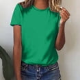 thumbnail image 2 of Yuyuzo T-Shirts d'Été pour Femmes Décontractés à Col Rond à Manches Courtes Hauts Tee Amples Blouses Unies, 2 of 5