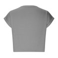 thumbnail image 4 of AherBiu Hauts Courts pour Femmes Manches Cap Été Décontracté Basique Haut T-Shirts Chandails Col Rond T-Shirts Confortables, 4 of 5