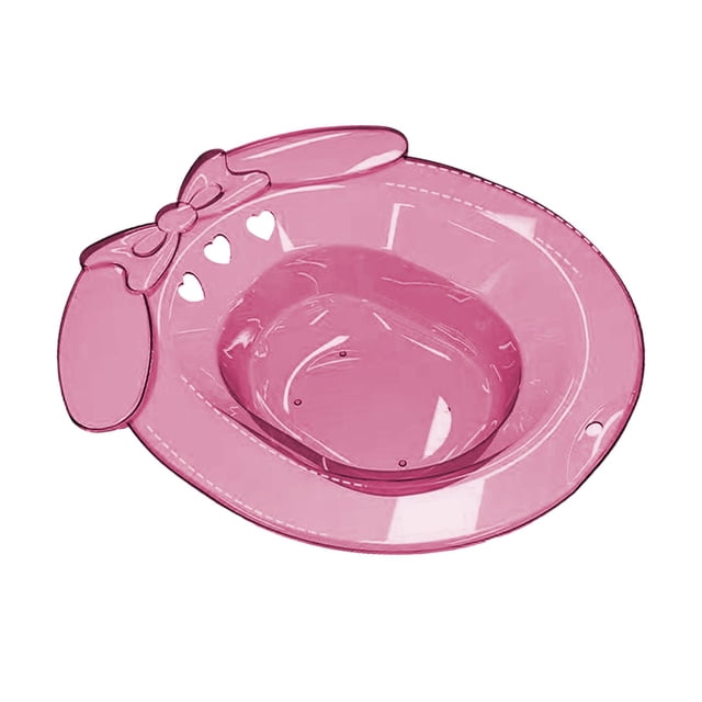 Esquirla Sitz Bath Multipurpose Sturdy Anti Overflow Soak Pan for Bathroom Dorm Hotel Pink