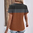 thumbnail image 4 of Timegard Tops for Women Color Block Button Short Sleeve T Shirts Causal Fashion Dressy Blouses, 4 of 6