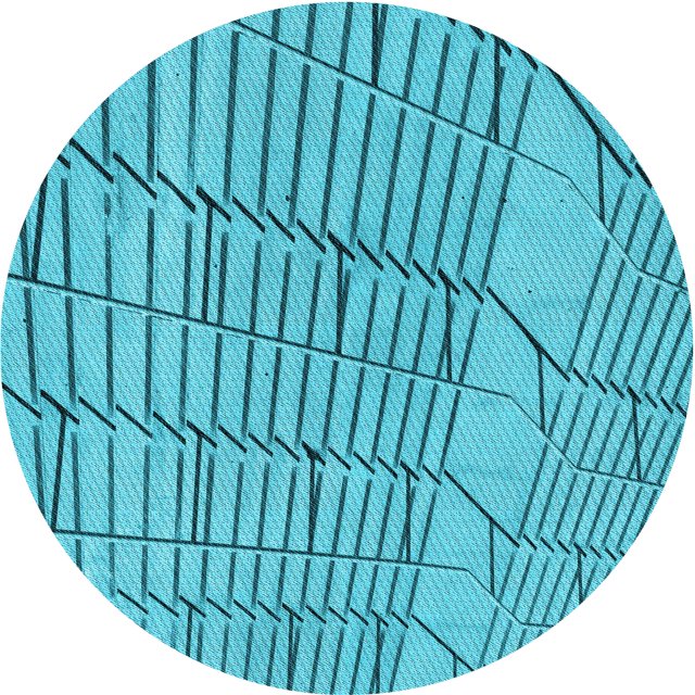 Ahgly Company Tapis d'Intérieur Lavable en Machine Carré Transitionnel Bleu Cyan Vif, 3 Pieds Carré