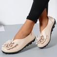 thumbnail image 4 of B91xZ Chaussures Mocassins à Enfiler pour Femmes Habillées Confortables Ballerines Chaussures Plates de Travail Ballerines Bout Rond Chaussures Habillées, Or 7, 4 of 5