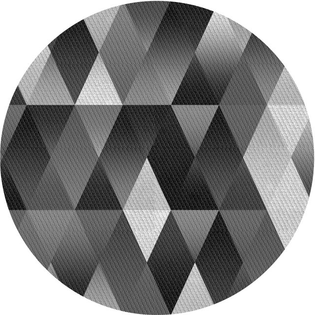 Ahgly Company Tapis d'Intérieur Rond Lavable en Machine Transitionnel Gris Foncé Noir, 4 Pieds Rond