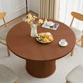thumbnail image 2 of Wirrytor 47" Round Dining Room Table with Storage, Modern Round Table for 4, Kitchen table with 2-Layer Storage Shelves, Circle Dining Table(Walnut), 2 of 9