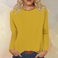 thumbnail image 2 of Timegard Womens Tops Long Sleeve Round Neck Solid Color Basic Tee Fall Casual Comfy Loose Tops Blouse, 2 of 5