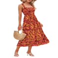 thumbnail image 4 of Robe Maxi Plissée d'Été pour Femme, Col Licou, Sans Manches, Robe Soleil, Dos Croisé, Fluide, Maxi Longue, 4 of 6