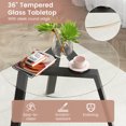 thumbnail image 4 of Costway 3 PCS Dining Set for 2 Round Table with 2 Chairs Solid Rubber Wood Frame Modern Black, 4 of 6