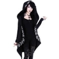thumbnail image 4 of CEHVOM Cardigan Noir à Capuche à Manches Longues Gothique Punk Ample pour Femmes, Veste Manteau à Fermeture Éclair, 4 of 6