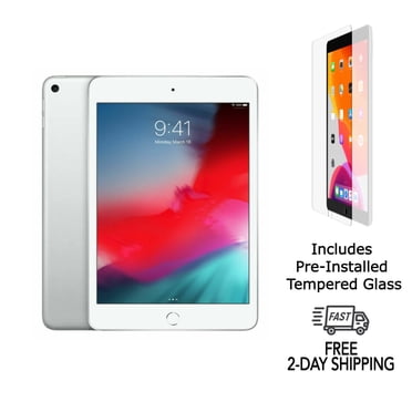 Refurbished Apple iPad Mini 5 A2133 (WiFi) 64GB Silver (Grade A+) w/ Pre-Installed Tempered Glass