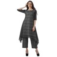 thumbnail image 2 of Moomaya Ensemble Kurti Kurta Pantalon pour Femmes Col Bateau Imprimé Robe 2 Pcs Tenue Ethnique, 2 of 6